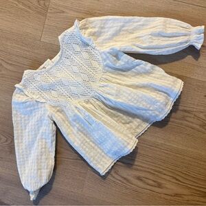 Zara White Lace Detail Blouse